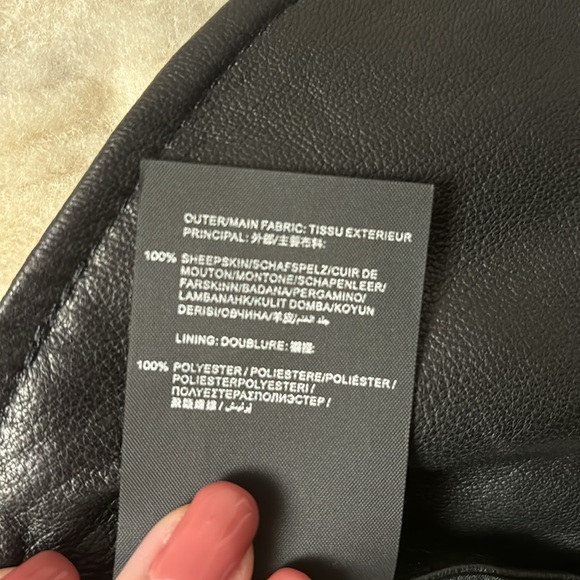 100% real leather and fur shearling winter jacket - Picture 12 of 16